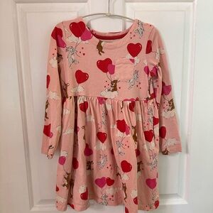 Mini Boden Pink Bunny and Heart Print Dress - Valentine’s Day Dress